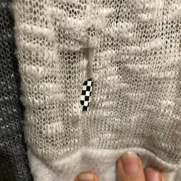 VANS Gray and Off White Sheer Sweater Hoodie Size Medium - Picture 5 of 6